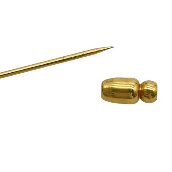 Hermès Clou de Selle Stick Pin 18K yellow gold-plated W/Box - Picture 5 of 6